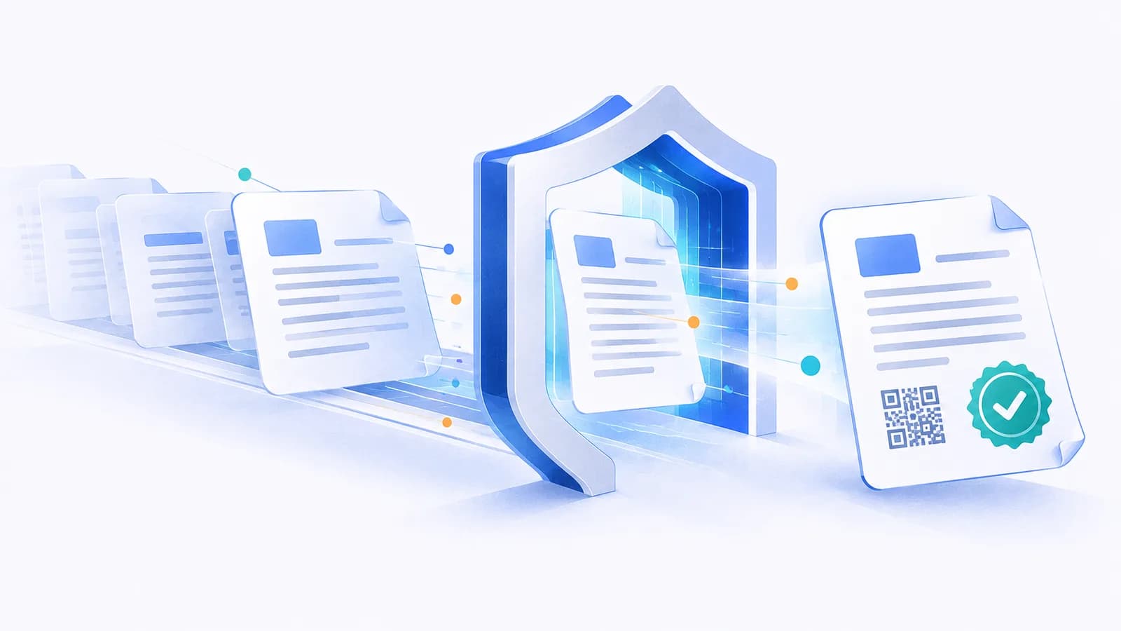 فواتير تمر عبر درع فتخرج حاملة رمز استجابة سريعة وختم اعتماد